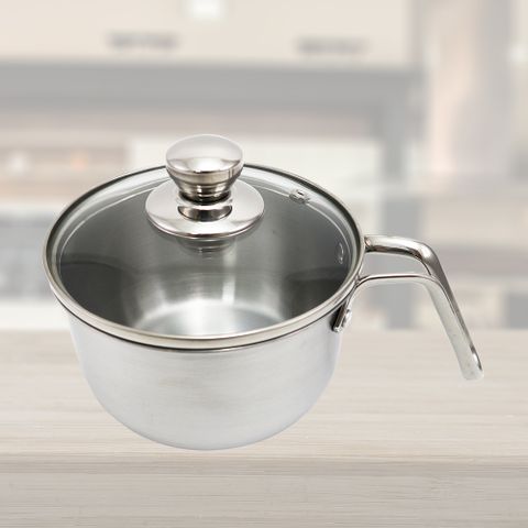 Dashiang 304不鏽鋼萬用美味泡麵鍋-14cm-附蓋-2組