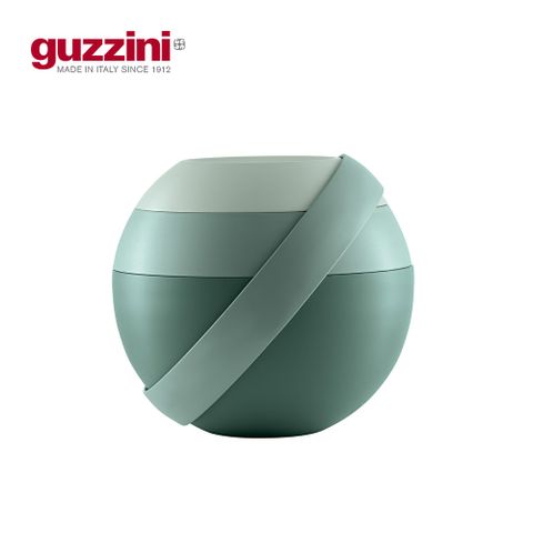 Guzzini 【義大利】On the Go系列圓筒多層附餐具造型便當盒(漸層綠色/保實用餐具)