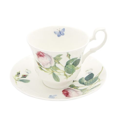 英國Roy Kirkham-玫瑰花園系列230ml 骨瓷咖啡花茶杯盤組 骨瓷杯盤組 花茶杯 咖啡杯