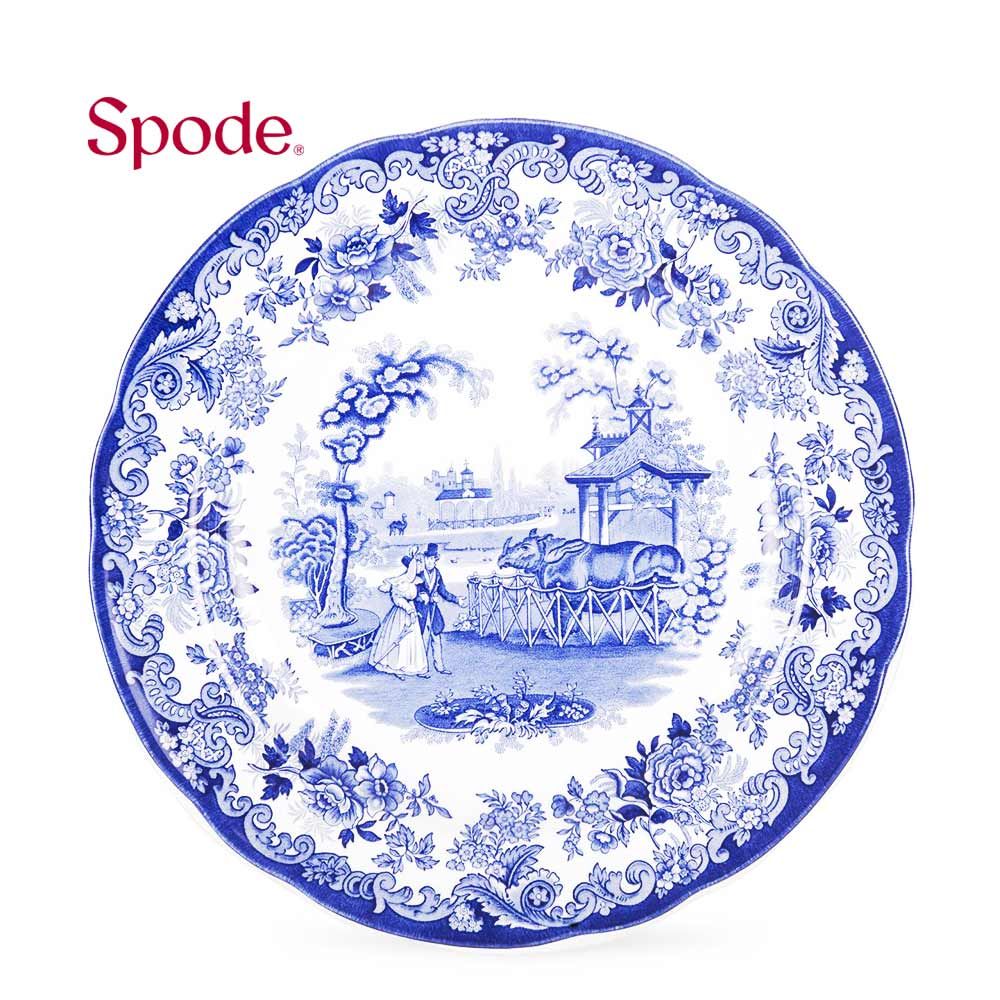  【絕版】英國Spode-Blue Room 經典藍廳系列-27cm盤-犀牛RhinoHouse-原裝彩盒