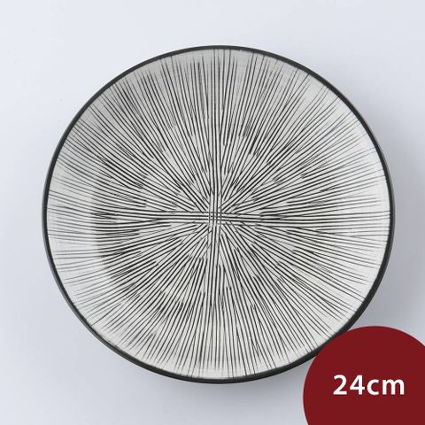 Natural69 Rizaemon 波佐見燒 線陶圓形淺盤 24cm 日本製