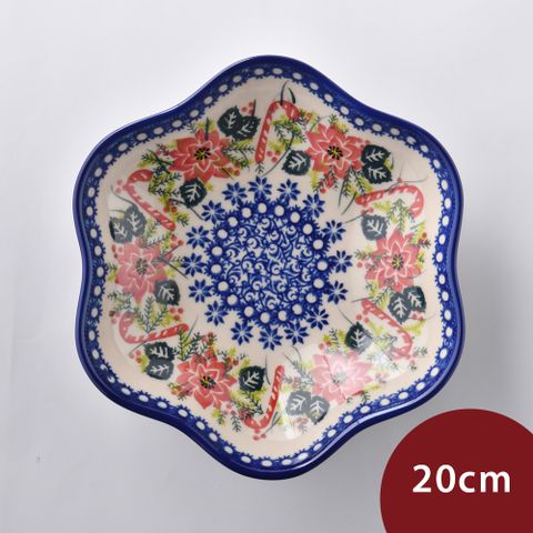 波蘭陶 耶誕市集系列 花型盤(小) 20cm 波蘭手工製