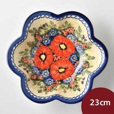 波蘭陶 奼紫嫣紅系列 花型深盤 23cm 波蘭手工製