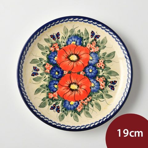 波蘭陶 奼紫嫣紅系列 圓形餐盤 19cm 波蘭手工製
