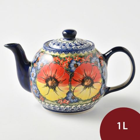 波蘭陶 古典花園系列 茶壺 1L 波蘭手工製