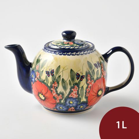 波蘭陶 奼紫嫣紅系列 茶壺 1L 波蘭手工製