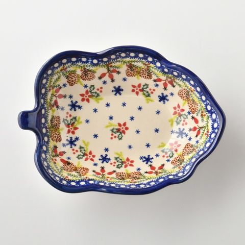 波蘭陶 初春遊樂園系列 葉子造型前菜碟 14.5cm 波蘭手工製