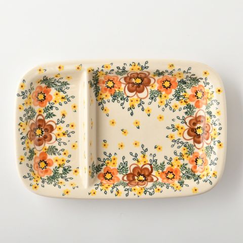波蘭陶 丹桂花落系列 分隔盤 28x19cm 波蘭手工製