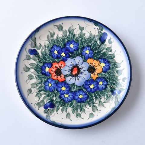 波蘭陶 藤蔓隨花系列 圓形餐盤 19cm 波蘭手工製