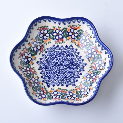 波蘭陶 祕密花園系列 花型盤(大) 24cm 波蘭手工製