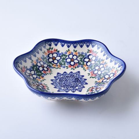 波蘭陶 祕密花園系列 花型盤(小) 20cm 波蘭手工製