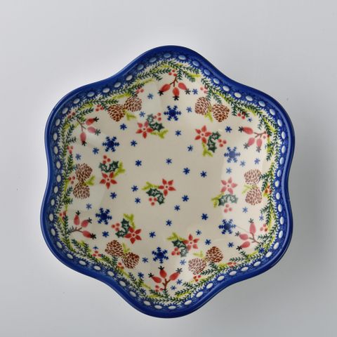 波蘭陶 初春遊樂園系列 花型盤(小) 20cm 波蘭手工製