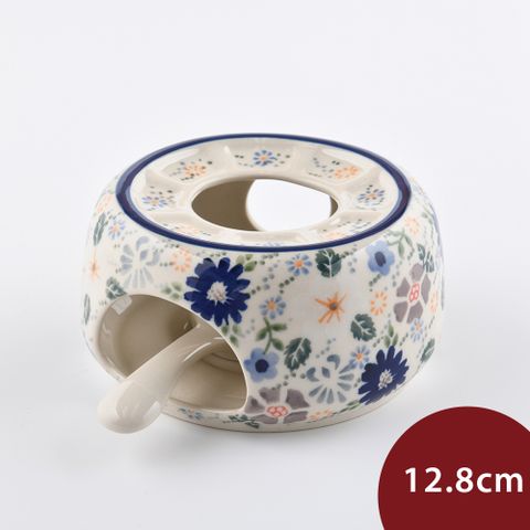 波蘭陶 花攢綺簇系列 茶壺爐座 附蠟燭托盤 12.8cm 波蘭手工製