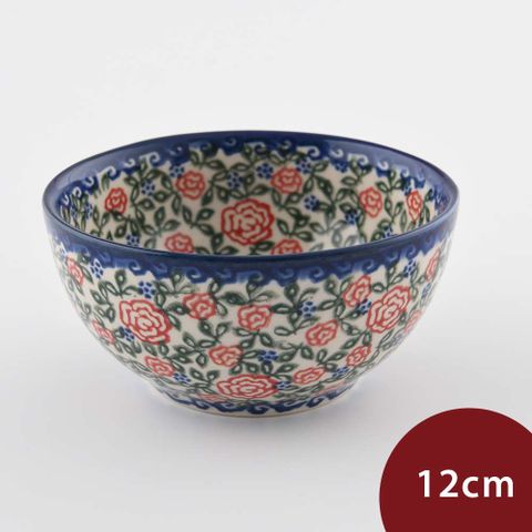 波蘭陶 綠野玫瑰系列 日式飯碗 12cm 波蘭手工製