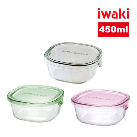 iwaki_日本耐熱玻璃方形微波保鮮盒450ml