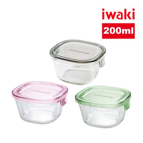 iwaki_日本耐熱玻璃方形微波保鮮盒200ml