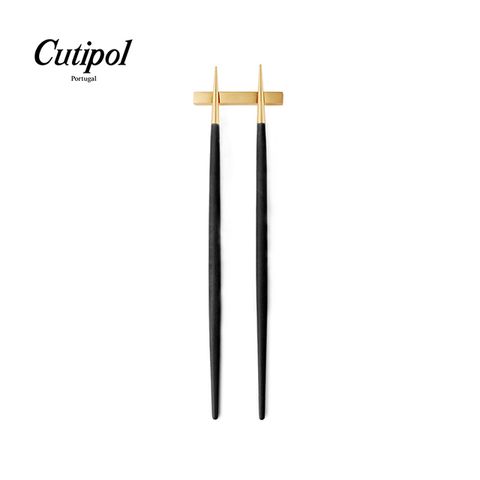 葡萄牙Cutipol-GOA系列-黑金霧面不銹鋼-22.5cm筷子組