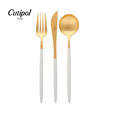 葡萄牙Cutipol-GOA系列-白金霧面不銹鋼-21.5cm主餐刀叉匙-3件組
