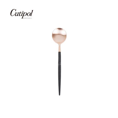 葡萄牙Cutipol GOA ROSE系列-黑玫瑰金霧面不銹鋼-18.5cm點心匙