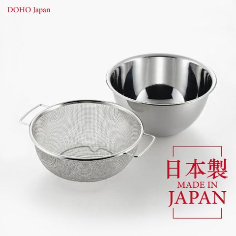 YOSHIKAWA日本製不鏽鋼瀝水洗米盆(含濾網 洗米洗菜篩麵粉)