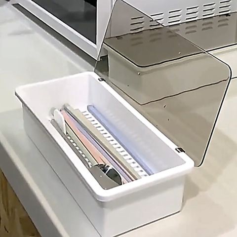 筷子收納盒 掀蓋餐具盒 筷架瀝水盒