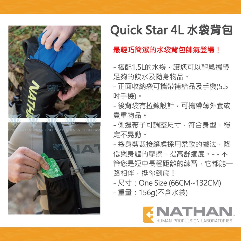 NATHAN 【美國 】水袋背包 QuickStart (1.5L 水袋) - 海軍藍