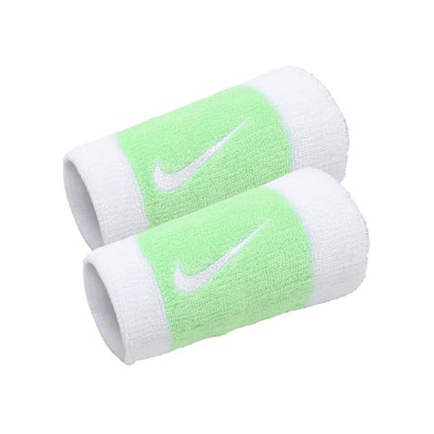 護腕 Swoosh Doublewide Wristbands 綠 白 棉質 吸汗 毛巾布 腕帶 勾勾 球類運動 訓練 N000158611-7OS