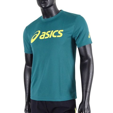 Asics 亞瑟士 T-Shirts [K31415-82] 男 短袖 T恤 運動 透氣 排汗 吸濕 快乾 抗UV 台灣製 綠