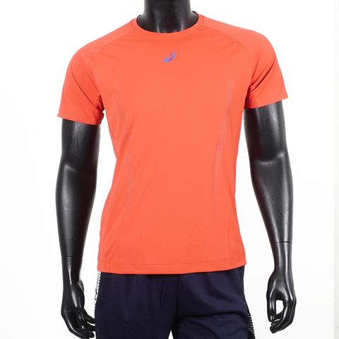 Asics D Fresh [2011C735-800] 男 短袖 上衣 T恤 運動 慢跑 抗UV 透氣 快乾 橘