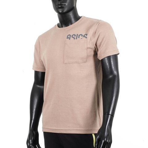 Asics [2033B665-200] 男女 大童 短袖 上衣 T恤 運動 訓練 棉質 親膚 舒適 寬鬆 口袋 奶茶