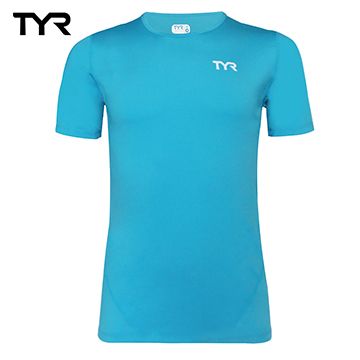 TYR 美國 男款透氣排汗藍色短T Mens Running Tee 台灣總代理