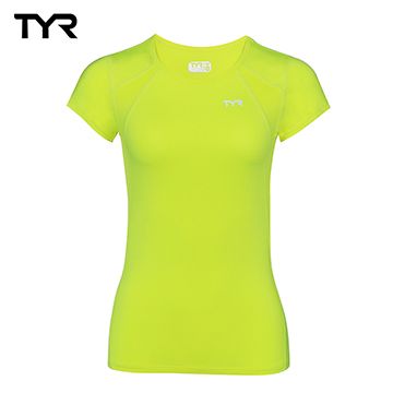 TYR 美國 女款透氣排汗螢光色短T Ladies Running Tee 台灣總代理