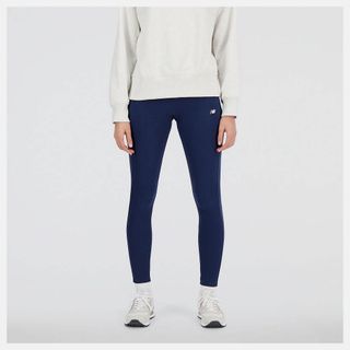 【New Balance】Athletics Remastered 女 棉質平紋針織緊身褲 藍-AWP31501NNY-F