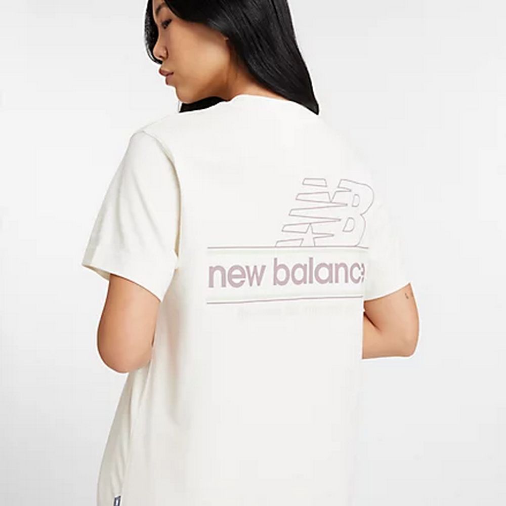 NEW BALANCE 【New Balance】棉質短袖上衣 短袖上衣 女 白色_WT43550SST-F