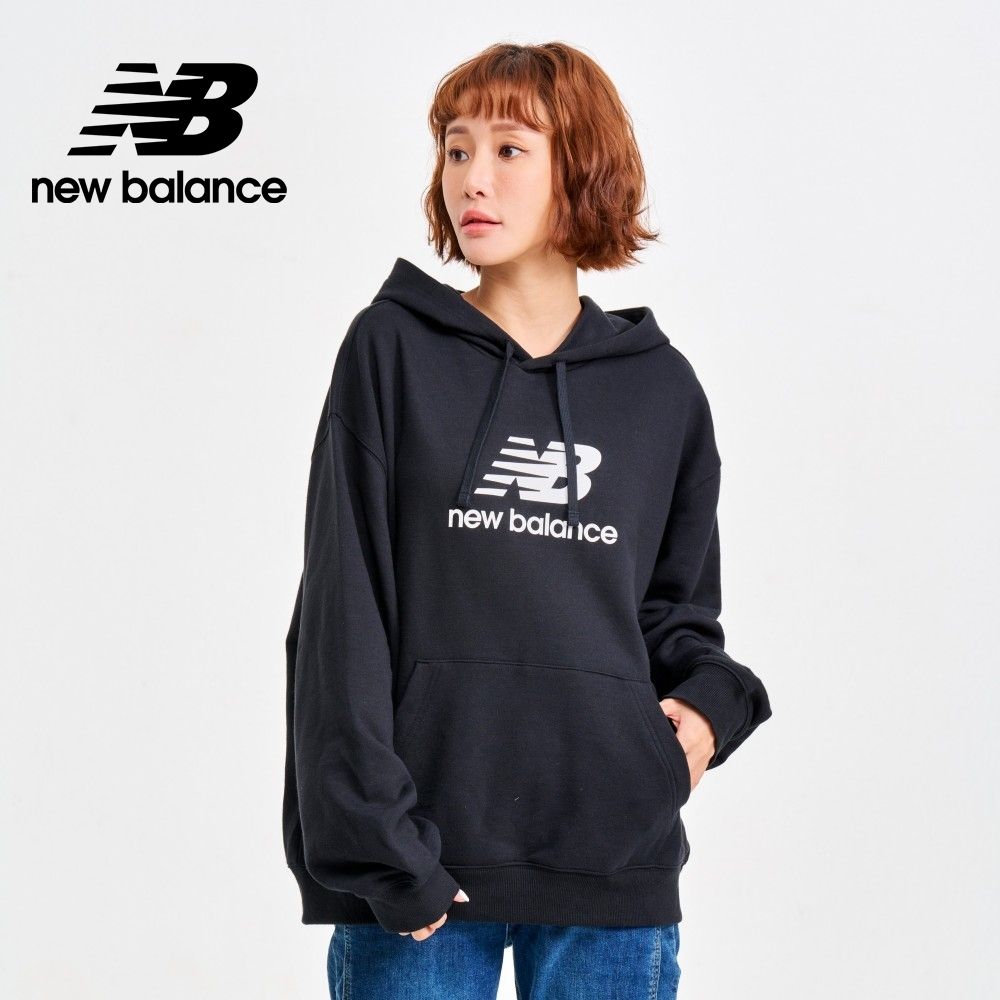 NEW BALANCE 【New Balance】LOGO連帽上衣 長袖上衣 女 黑色_WT41504BK-F