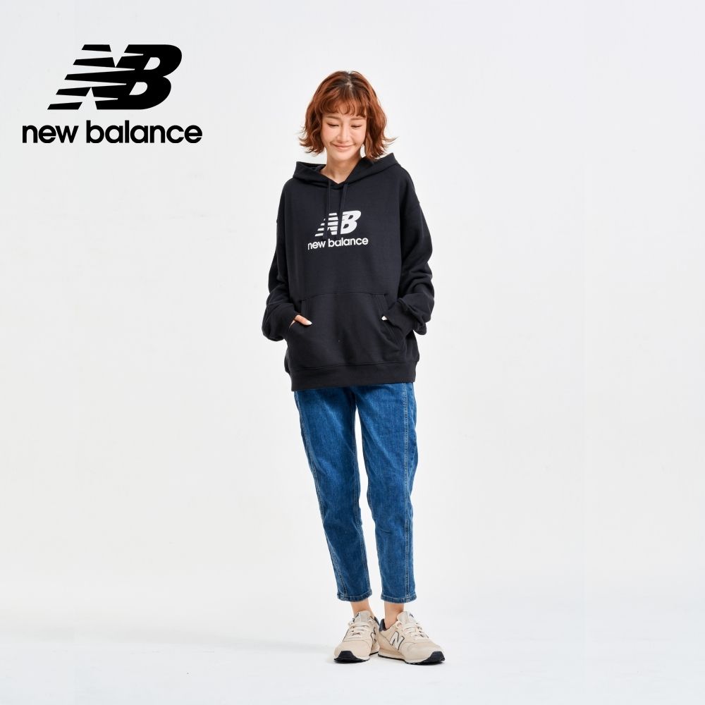 NEW BALANCE 【New Balance】LOGO連帽上衣 長袖上衣 女 黑色_WT41504BK-F