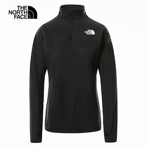 美國[The North Face]W SUMMIT CREVASSE 1/2 ZIP TOP / 女款排汗快乾拉鍊彈性長袖上衣