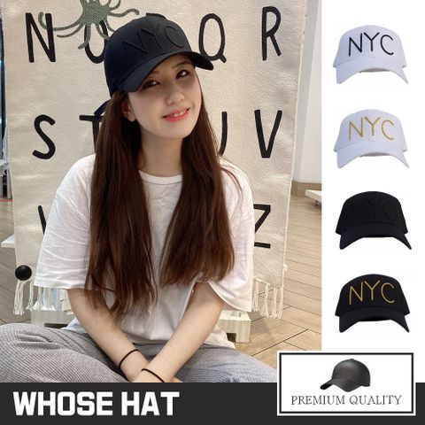 【WHOSE HAT】韓國製 NYC立體刺繡純棉棒球帽 鴨舌帽 NO.AC1646
