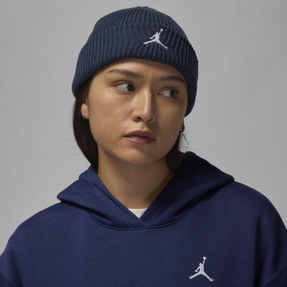 NIKE 耐吉 U J TERRA BEANIE ESS 男女款 保暖帽 喬丹 毛帽 藍色-FZ2055410