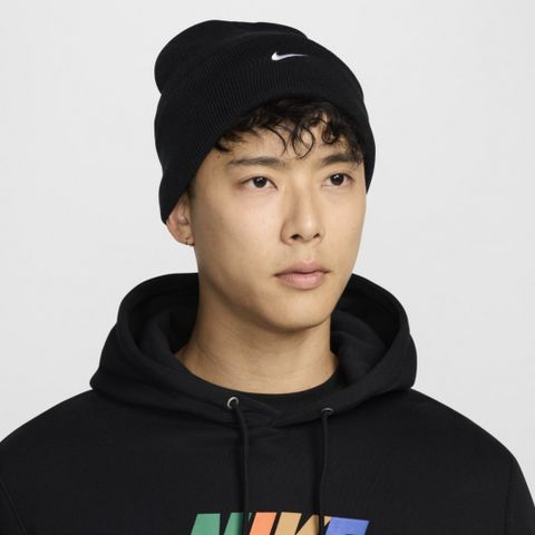 NIKE 耐吉 U NK PEAK BEANIE TC SWSH F24 L 男女款 保暖帽 毛帽 黑色-HF0187010