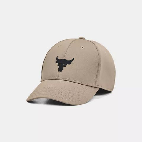 【UNDER ARMOUR】Project Rock 後扣棒球帽 女 老帽 淺棕色-1376719-203