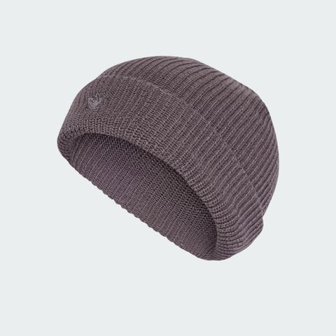 【ADIDAS】SHORT BEANIE 保暖帽 男女款 毛帽 針織帽 灰紫色-IY7031