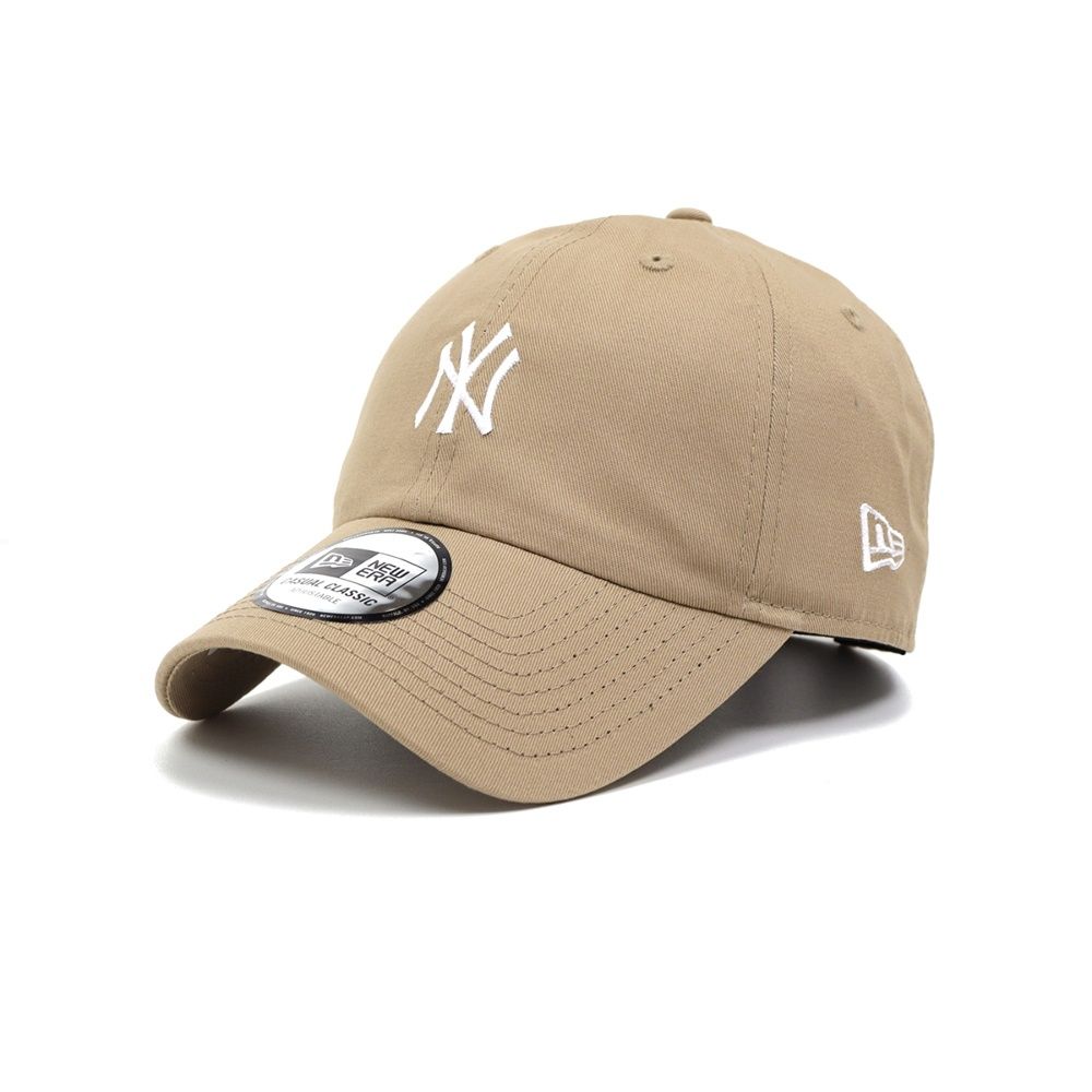 NEW ERA CASUAL CLASSIC 紐約洋基白字 駝色 休閒帽 男女款 棒球帽-NE12712402