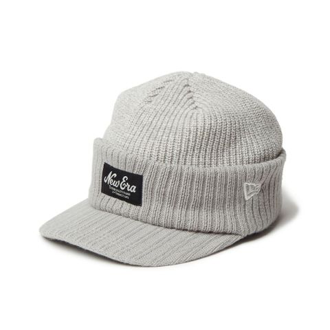 NEW ERA 毛帽 日版 VISOR KNIT AZE 灰 保暖帽 男女款 -NE14388173