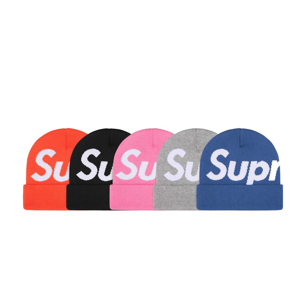 Supreme FW24 Big Logo Beanie 毛帽黑/藍/灰/橘/粉帽子穿搭配件