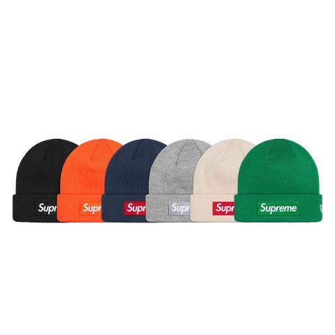 Supreme Supreme x New Era Box Logo Beanie 毛帽 黑/綠/海軍藍/橘/灰/米 聯名款 帽子 穿搭配件 FW24BN13