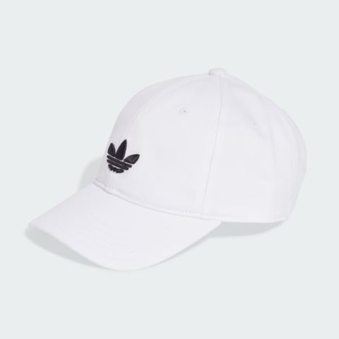 【ADIDAS】BASEBALL CAP AC 休閒帽 棒球帽 老帽 中 白色-JC6025