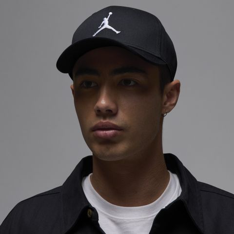 【NIKE】U J RISE CAP S CB SPRT 男女款 休閒帽 棒球帽 老帽 黑色-HJ0627010