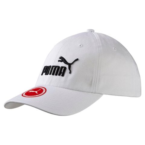 PUMA 基本款棒球帽 老帽 白色 黑LOGO