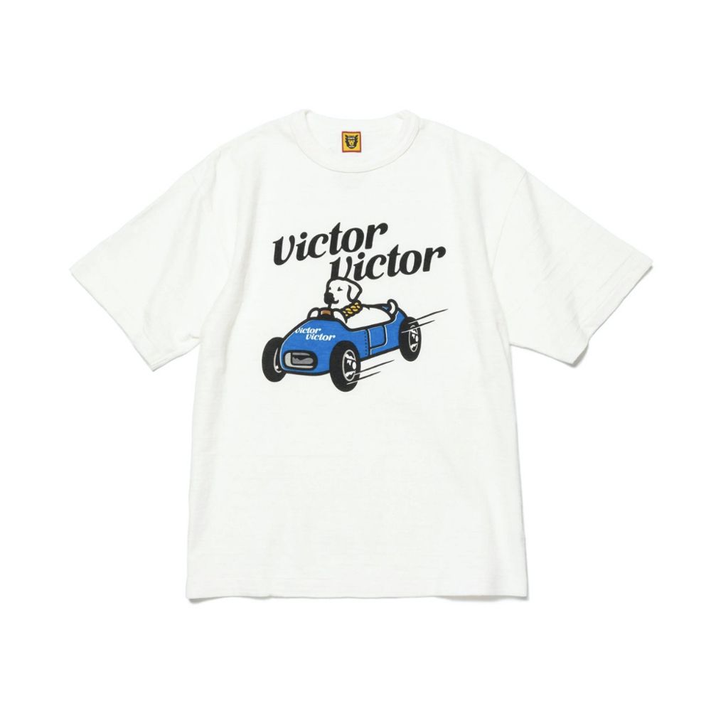 Human Made x Victor Victor T-Shirt White 賽車藍狗狗XX25TE010